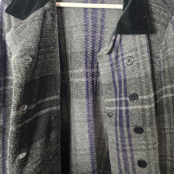 Lauren Ralph Lauren Size XL Double Breasted Lambs Wool Blazer Velvet Collar Gray - Picture 5 of 8